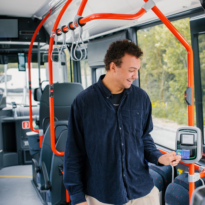 Man inside bus